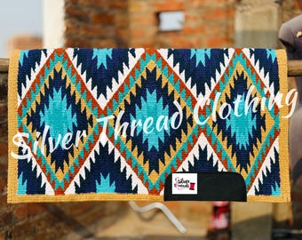 Hand-Loomed New Zealand Wool Saddle Blanket - Western Ranch Pad
