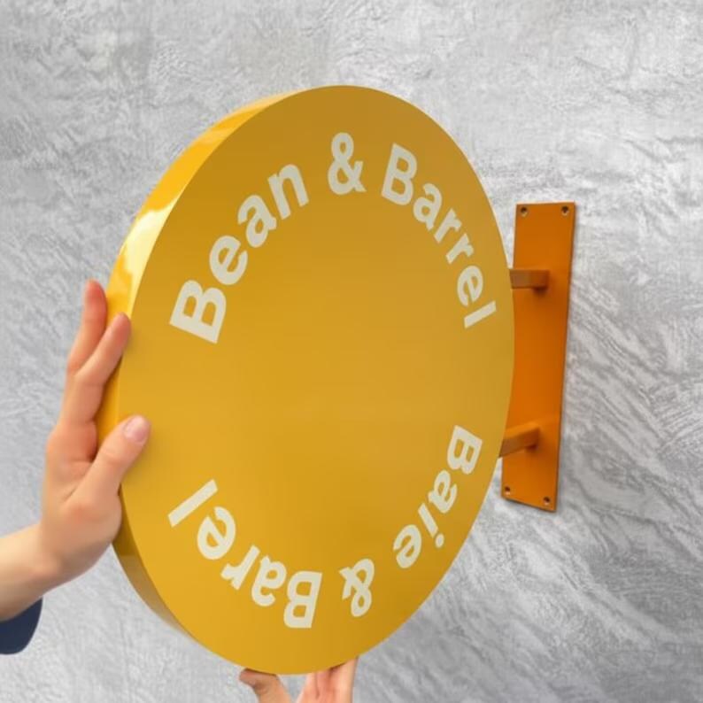 Round Blade Sign, 3D Blade Sign, Wall Mounted Sign, Business Logo Sign, Cafe Sign, Shop Sign, Blade Sign, Hanging Sign, Outdoor Sign, image 3