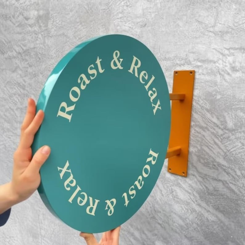 Round Blade Sign, 3D Blade Sign, Wall Mounted Sign, Business Logo Sign ...