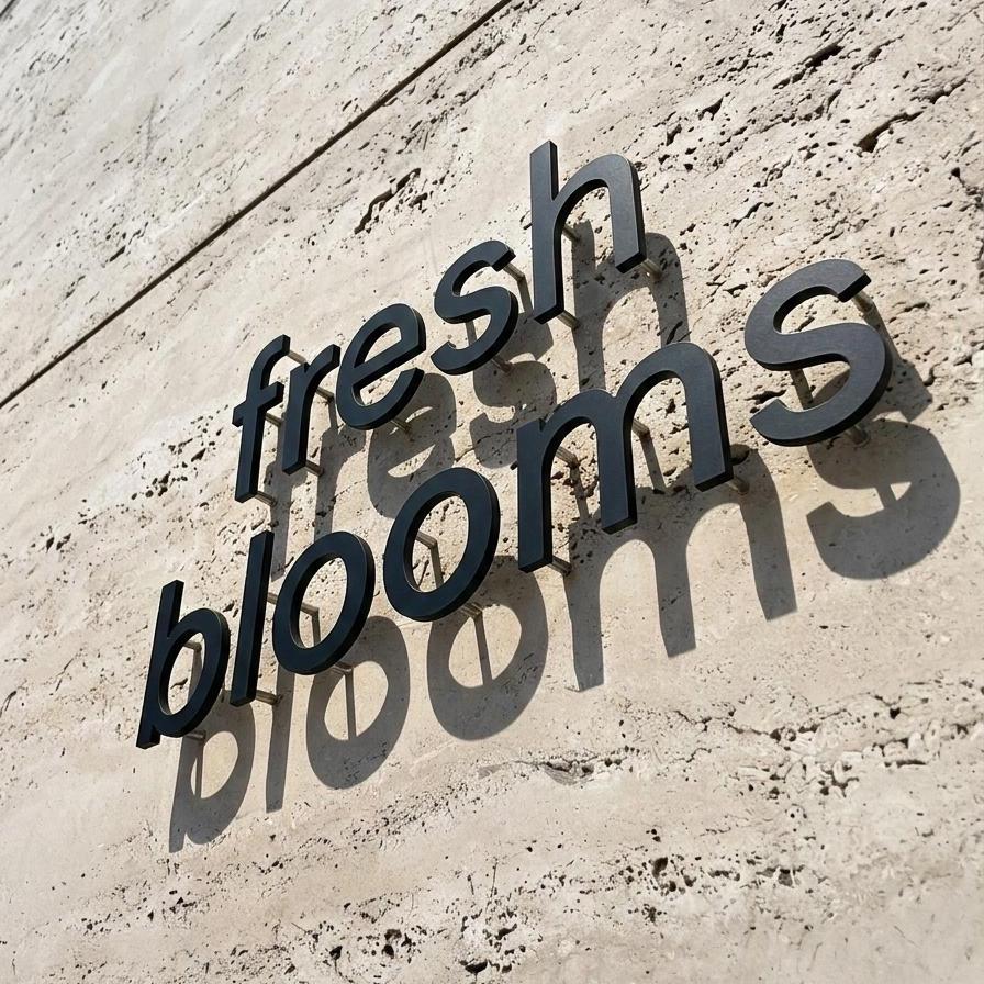 Custom Business Signs, Floating Sign, Raised Metal Letters, Laser Cut ...