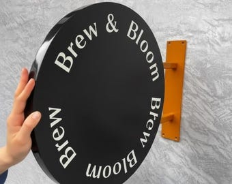 Custom Round Blade Sign, Wall Mounted Sign, Business Logo Sign, Cafe Sign, Shop Sign, Blade Sign, Hanging Sign, Outdoor Sign, 3D Blade Sign