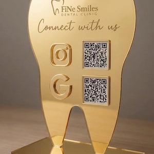 Acrylic qr code scan sign, Social media qr acrylic display, Payment qr checkout sign, Salon business qr logo sign, Mini qr acrylic plaque