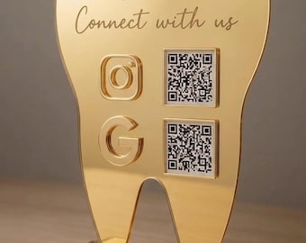 Acrylic qr code scan sign, Social media qr acrylic display, Payment qr checkout sign, Salon business qr logo sign, Mini qr acrylic plaque
