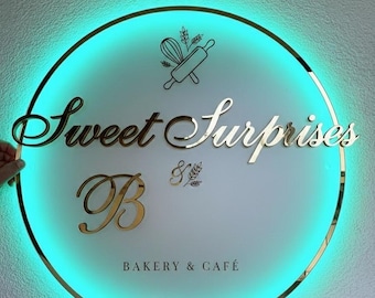 Custom Beauty Studio Glow Up Sign, Acrylic Salon Backlit Sign, Acrylic Salon Sign, Light Up Signs, Wall Decor, Round Acrylic Signage