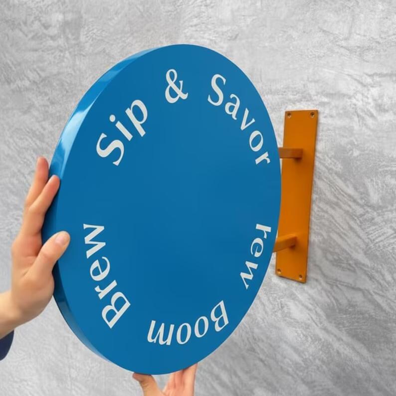 Round Blade Sign, 3D Blade Sign, Wall Mounted Sign, Business Logo Sign, Cafe Sign, Shop Sign, Blade Sign, Hanging Sign, Outdoor Sign, image 10