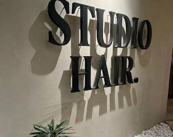Custom Metal Letters, Storefront Sign, Floating Sign, Raised Metal Letters, Laser cut metal logo, Office wall signage, Business Sign