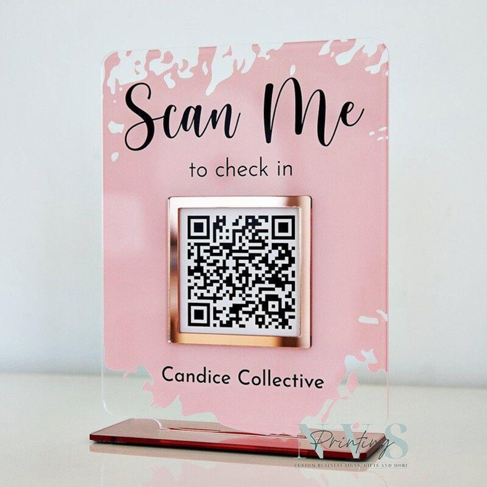 No Scan Qr Code Sign Acrylic Qr Code Scan Sign, Social Media Qr Acrylic Display, Payment Qr ...