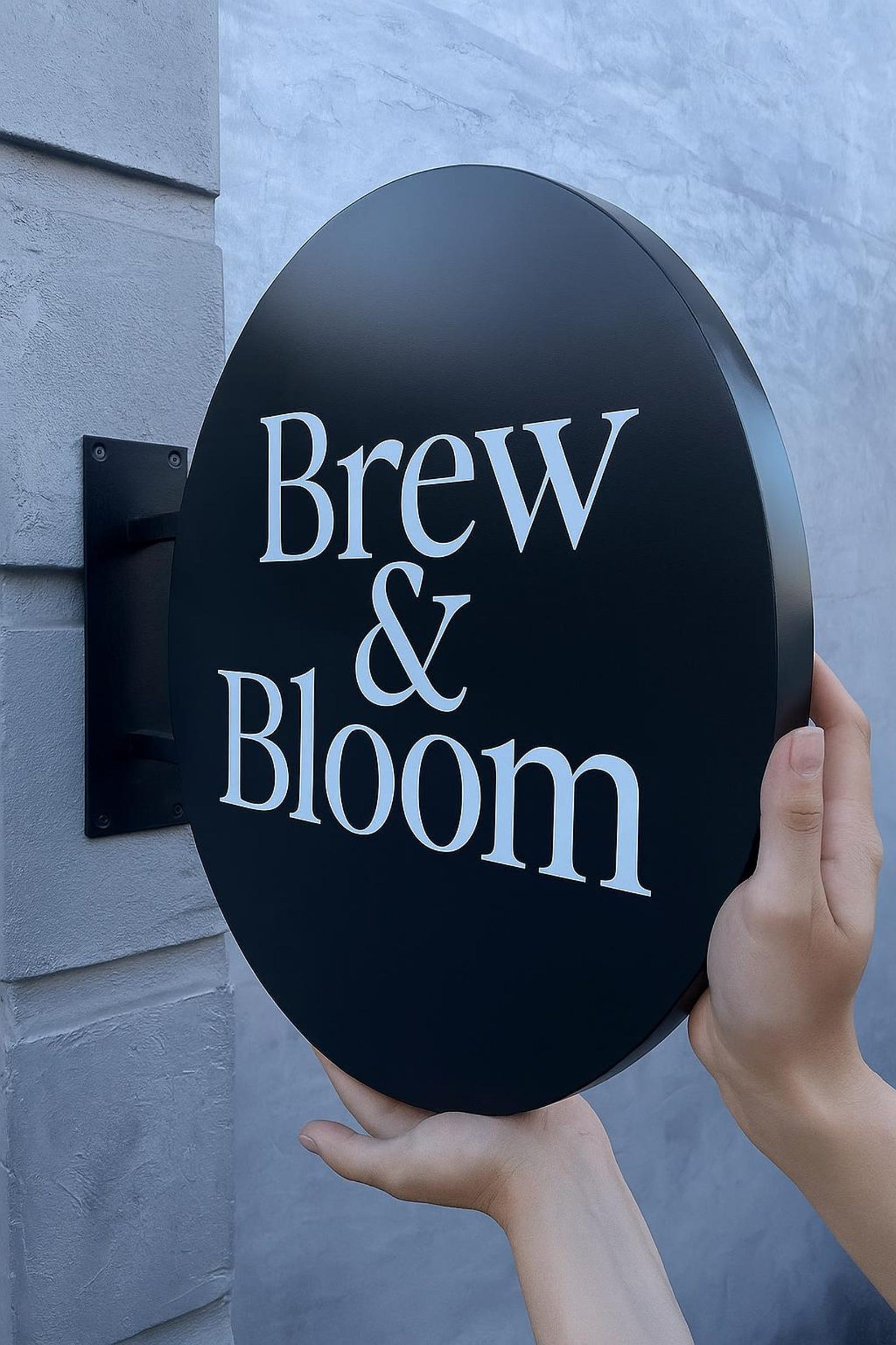 Round Blade Sign, 3D Blade Sign, Wall Mounted Sign, Business Logo Sign ...