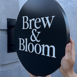 Round Blade Sign, 3D Blade Sign, Wall Mounted Sign, Business Logo Sign, Cafe Sign, Shop Sign, Blade Sign, Hanging Sign, Outdoor Sign, image 1