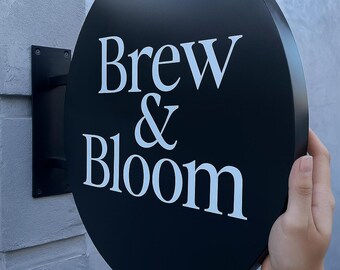 Round Blade Sign, 3D Blade Sign, Wall Mounted Sign, Business Logo Sign, Cafe Sign, Shop Sign, Blade Sign, Hanging Sign, Outdoor Sign,