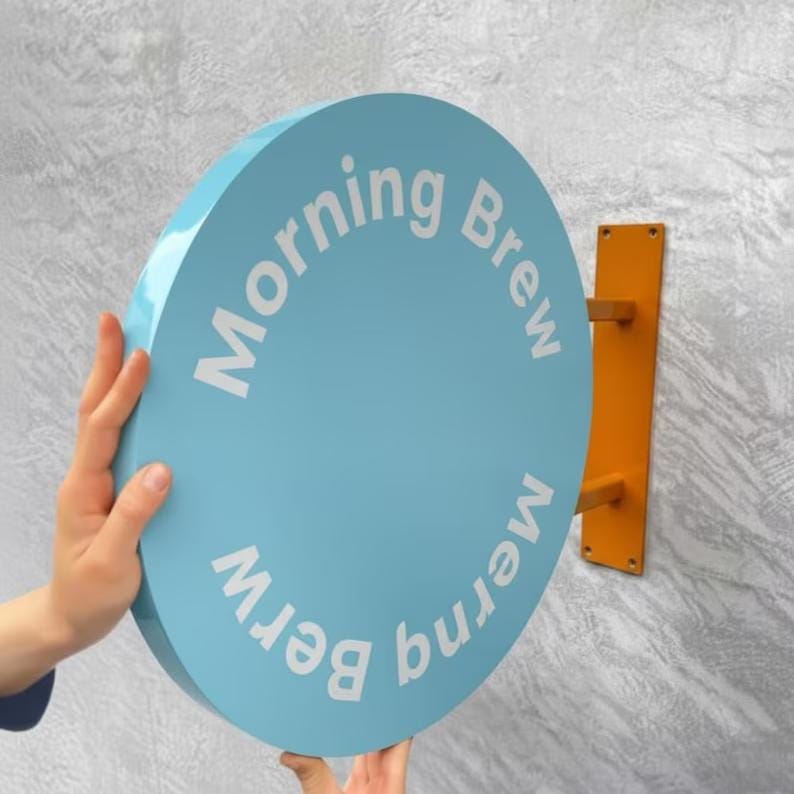 Round Blade Sign, 3D Blade Sign, Wall Mounted Sign, Business Logo Sign, Cafe Sign, Shop Sign, Blade Sign, Hanging Sign, Outdoor Sign, image 6