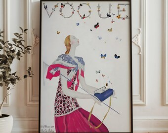 ビンテージ ヴォーグ アールデコ プリント: 南部ファッション ジクレー