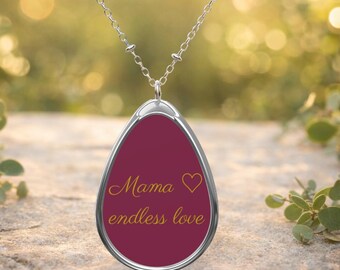 Collar "Amor Infinito para Mamá", Collar para el Día de la Madre, Regalo para Mamá, Collar Ovalado para Mamá, Joyería para Mamá, Regalo Sentimental para Mamá
