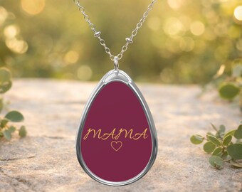 Collar personalizado para mamá con corazón, collar para el Día de la Madre, joyería con nombre personalizado, regalo para mamá, collar ovalado minimalista, regalo para mamá
