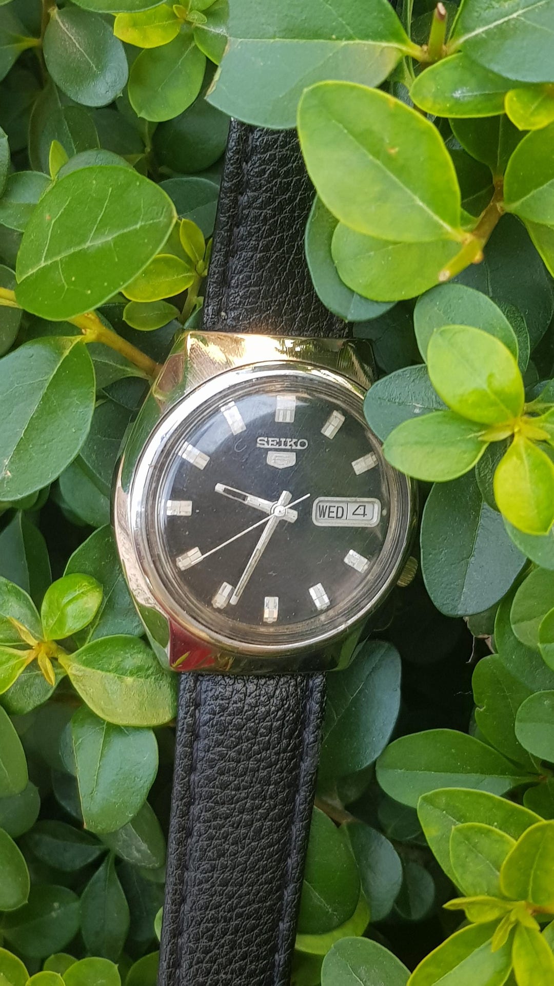 ヴィンテージ セイコー 5 自動巻き ブラック ダイヤル 日本製 デイ