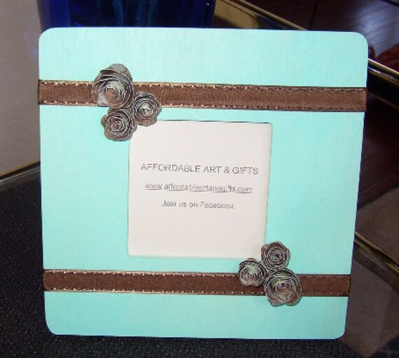 Turquoise Brown Flower Frame Pretty Reminder Board Wedding Etsy
