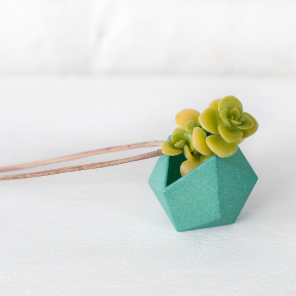 Icosahedron Wearable Planter in Mint