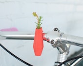 Geometric Handlebar Vase in Coral: A Wearable Planter For Your Bike