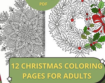 Christmas Mandala Coloring Book | 12 Holiday Designs (Instant Download PDF)