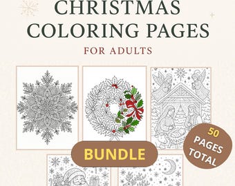 Christmas Coloring Pages for Adults – Mega Holiday Bundle (PDF) | instant download