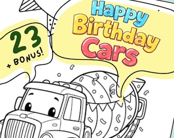 Birthday Car Coloring Pages for Kids | 23 Vehicle Printables + Bonus PDF