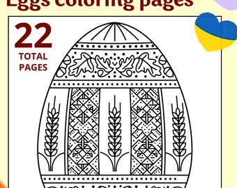 Ukrainian Easter Eggs Pysanky Coloring Book | 20 Traditional Patterns | Folk Art Printable Pages PDF