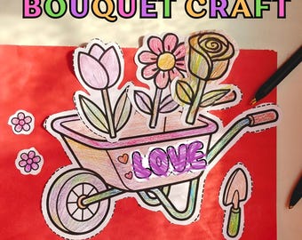Mother's Day Build-a-Bouquet Craft Activity | Printable Cut and Paste (32 pages PDF Download) Inclusive