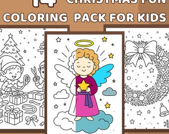 Christmas Coloring Pages for Kids | Holiday Printable (PDF) | instant download