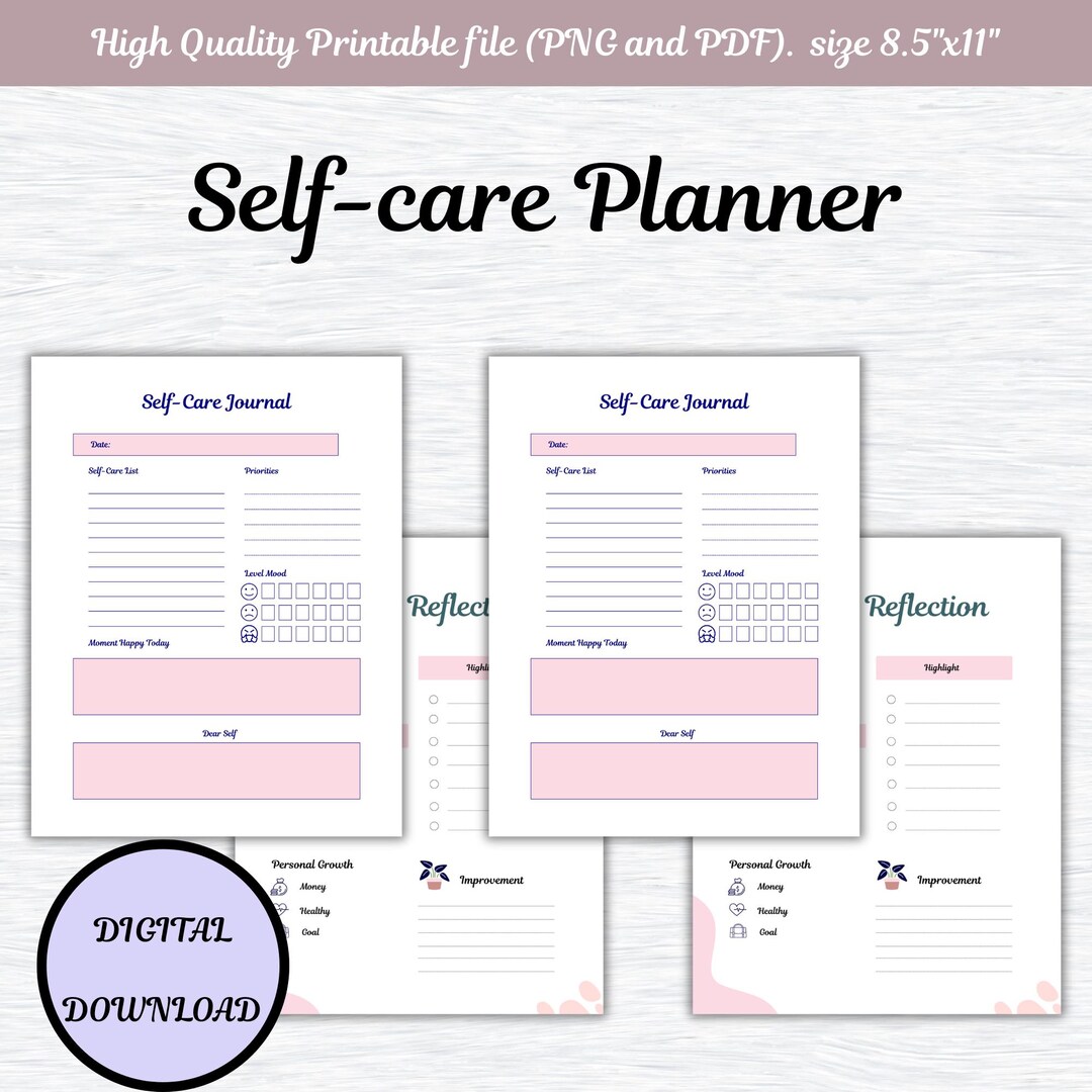 Self Care Planner | Printable Wellness and Mental Health Journal ...