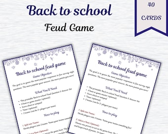 Back to School Feud Game | Fun Printable Classroom and Family Party Game | Back to School Feud | Fun Printable Back to School Feud Game