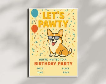 Editable Dog Birthday Invitation | Pet Party Invite (Digital)