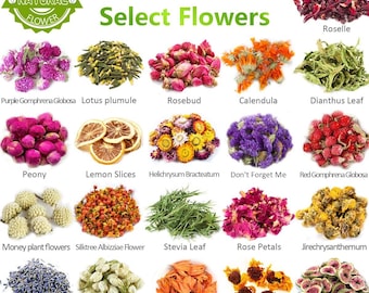 100% Natural Dried Herbs for Candle & Soap Making, 21 Pack Dried Flower Set