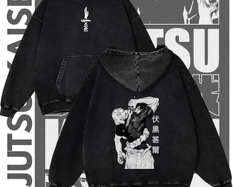 Oversized Jujutsu Kaisen Hoodie, Toji Graphic, Anime Streetwear