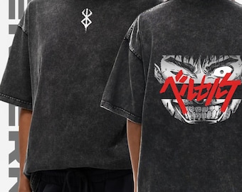 Berserk Graphic Tee – Snow Wash Cotton, Anime Streetwear