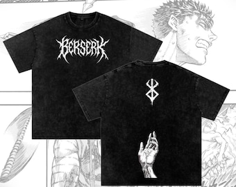 Berserk Anime T-Shirt: Acid Wash Guts Oversized Tee