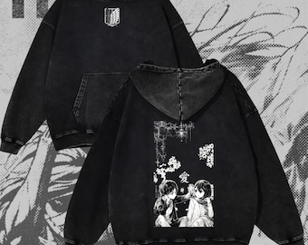 Felpa Attack on Titan, felpa anime AOT, felpa Eren Yeager, felpa Mikasa Ackerman, streetwear anime, felpa lavata, AOT