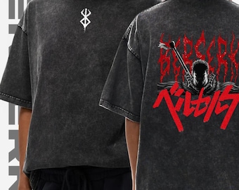 Berserk Anime T-Shirt – Snow Wash Cotton Graphic Tee