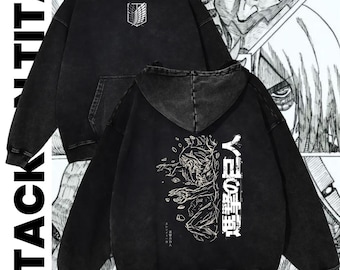 Attack on Titan Eren Yeager Graphic Hoodie, Unisex Anime Streetwear