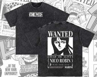 One Piece Nico Robin Wanted Poster T-Shirt: Cotton Graphic Tee