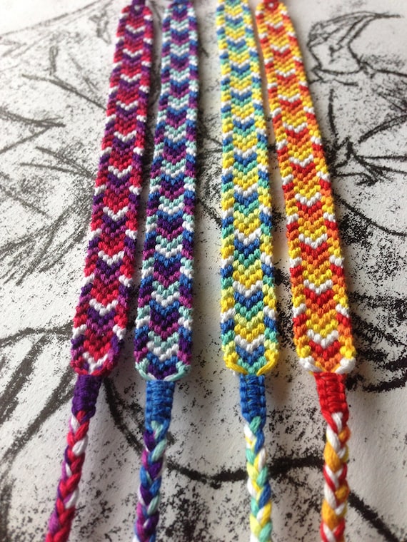 Items similar to Colorful chevron friendship bracelet on Etsy