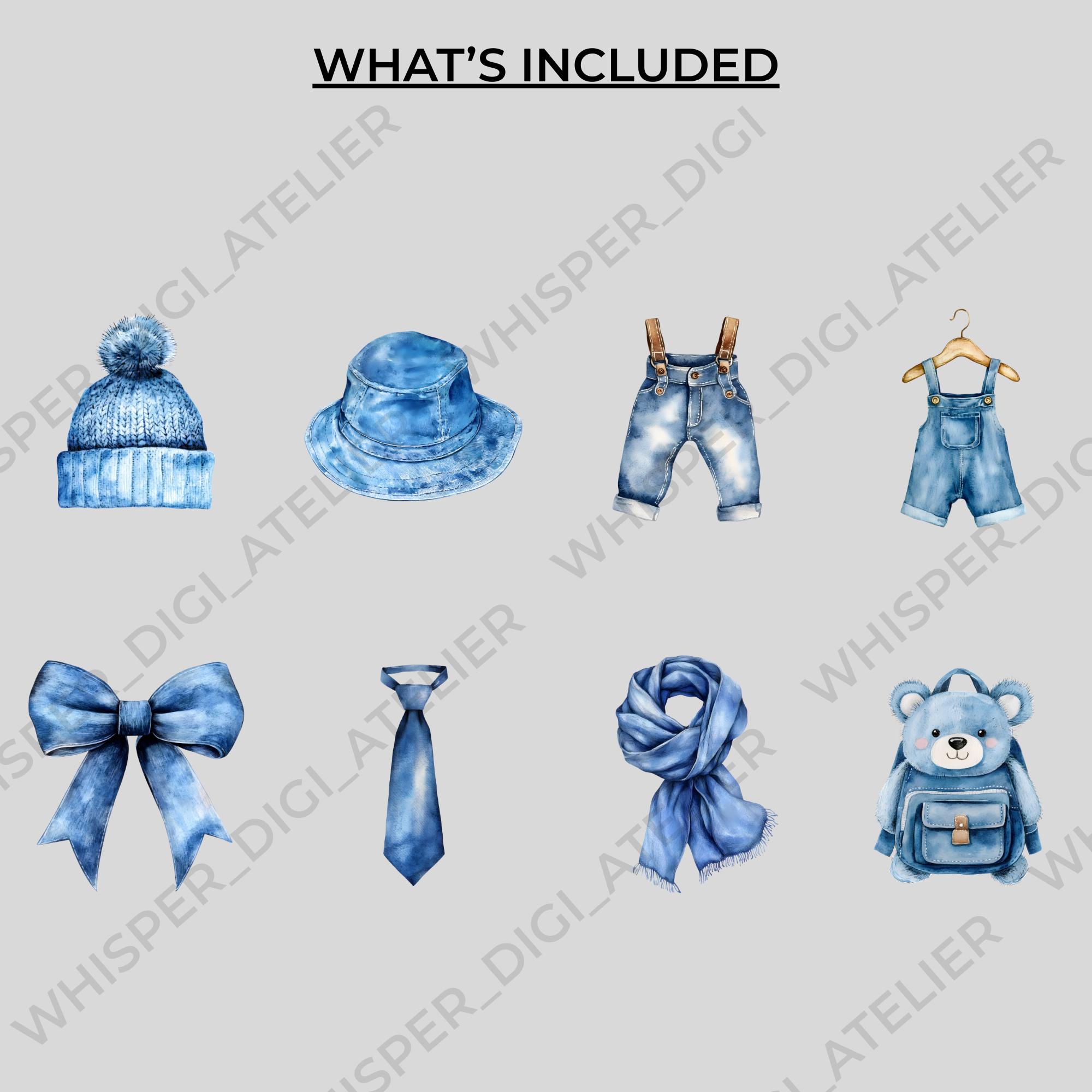 Blue Jean Baby Clipart Set | Denim Baby Shower PNG | Country Boy Baby ...