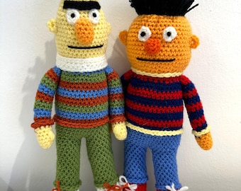 Patrón de ganchillo de Bert y Ernie / Juguetes amigurumi / Descarga en PDF