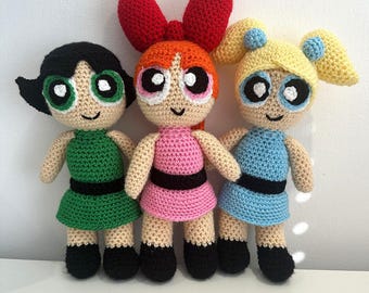 Powerpuff Girls Crochet Pattern | 3 Amigurumi Dolls | PDF Download