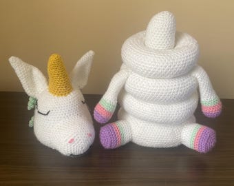 Unicorn Ring Stacker Crochet Pattern | Amigurumi Toy | PDF Download