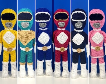 Power Rangers Crochet Pattern | 6 Amigurumi Patterns | PDF Download
