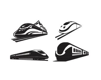 Diseño de bordado de tren de alta velocidad, archivo de bordado para máquina de vehículos, diseño de bordado de tren, archivo de diseño de bordado para máquina, 6,5 tamaños