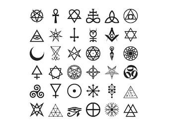 36 Mystic Occult Symbol Embroidery Design, Paranormal Symbols Embroidery Design, Esoteric Spirituality Machine Embroidery Files, 6 Sizes