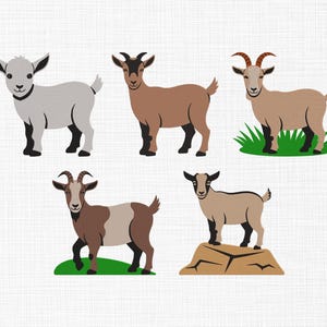 Farm Goat Embroidery Design, Cute Goat Baby Embroidery, Goat on Grass Embroidery Files, Animal Machine Embroidery Design Files, 5 Sizes