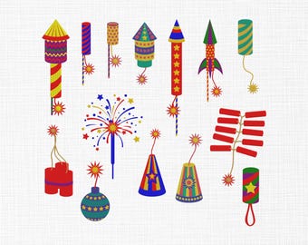 Fireworks Bundle Embroidery, Firework Spray & Rocket Designs Machine Embroidery, Diwali Burning Crackers Embroidery, Diwali Rocket, 6 Sizes