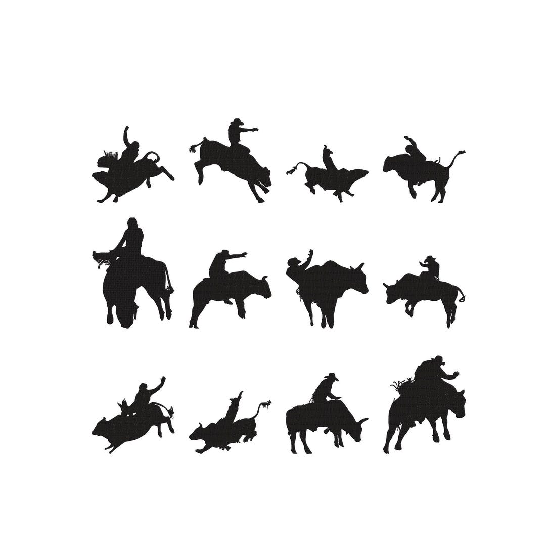 Bull Rider Embroidery Bull Rider Embroidery Design, Mini Bull Rider Embroidery, Rider ...